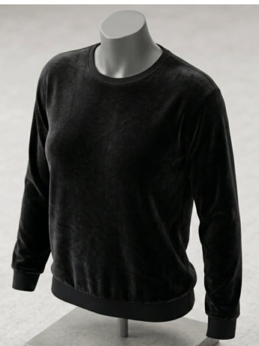 Banana Republic Womans Velour Crewnech Sweater Black Size Xlg